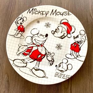Disney Mickey Mouse Sketchbook Plate Christmas Don Towsley Holiday Home